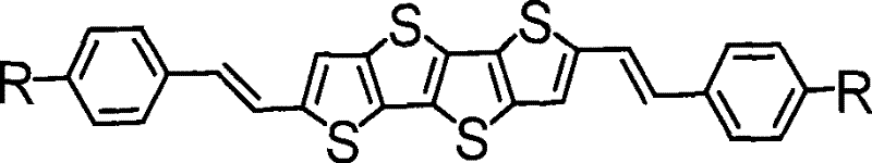 General chemical structure of styrene-terminated tetrathiophene derivatives showing the conjugated core and terminal vinyl groups