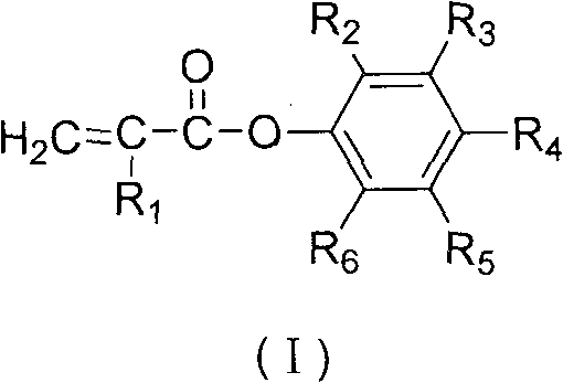 General chemical structure of substituted acrylic acid phenyl ester (Formula I)