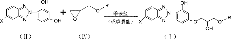 Conventional synthesis route using epoxypropyl ether and quaternary ammonium salt catalyst
