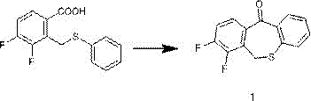 Specific synthesis example of 7,8-difluorodibenzo ketone with 95% yield