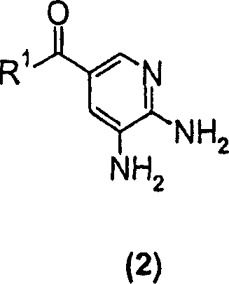 Formula 2 structure showing the 5,6-diaminopyridine precursor with ester or amide functionality