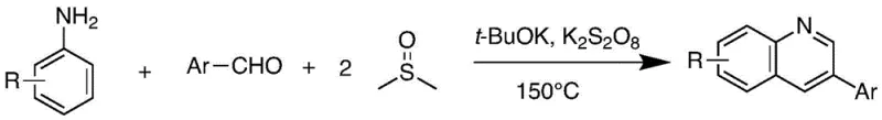 General reaction scheme for synthesizing polysubstituted quinoline using DMSO participation