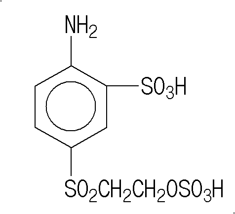 Chemical structure of Sulfonated Para-Ester showing the amino, sulfonic acid, and sulfone sulfate ester functional groups