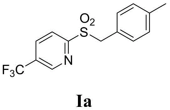 Specific synthesis of sulfone Ia from 2-iodo-5-trifluoromethylpyridine demonstrating high yield and purity