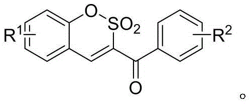 General structure of sulfonylcoumarin compounds showing the core heterocyclic scaffold