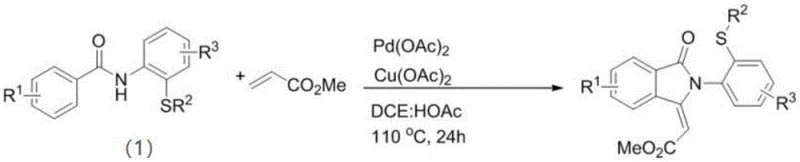 General reaction scheme for Pd-catalyzed synthesis of sulfur-containing 3-methyleneisoindolin-1-one derivatives