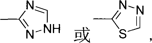 Chemical structures of R1 groups including triazole and thiadiazole rings