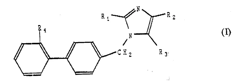 General Formula I of sulfurized imidazole derivatives showing variable substituents R1 to R4