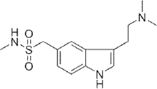 Chemical Structure of Sumatriptan showing the indole core and sulfonamide side chain