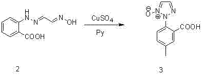 Copper-catalyzed cyclization step converting oxime intermediate to triazole N-oxide using CuSO4 and pyridine
