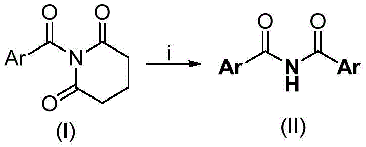 General reaction scheme for the synthesis of symmetrical imides from N-acyl glutarimides using base