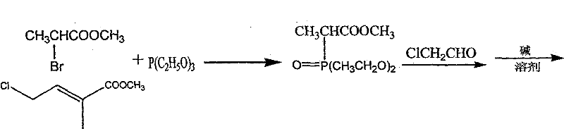 Synthesis of methyl chlorotigrate intermediate via Wittig reaction from methyl 2-bromopropionate