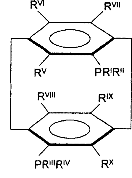 General structure of planar chiral diphosphine ligands used in the catalytic hydrogenation process