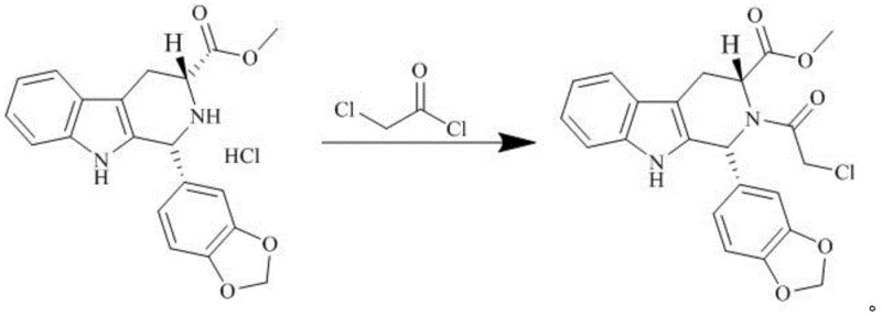 Acyl chlorination reaction mechanism forming the chloroacetyl intermediate