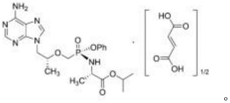 Chemical structure of Tenofovir Alafenamide (TAF) showing the prodrug moiety