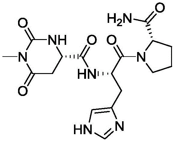 Chemical structure of Taltirelin showing the final active pharmaceutical ingredient
