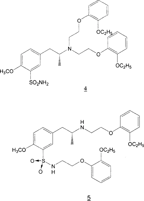 Chemical structures of over-alkylated impurities 4 and 5 formed during synthesis