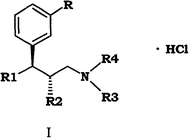 General chemical formula of Tapentadol Hydrochloride analogues showing variable substituents