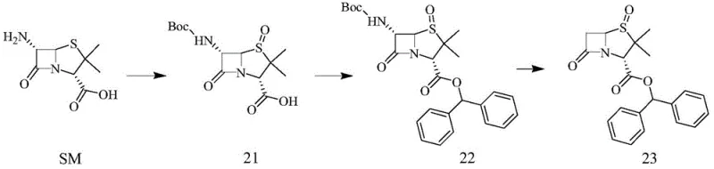 Specific embodiment of the novel Boc-protection and oxidation route