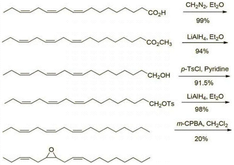 Overall synthesis route of tea geometrid sex pheromone from linolenic acid ester