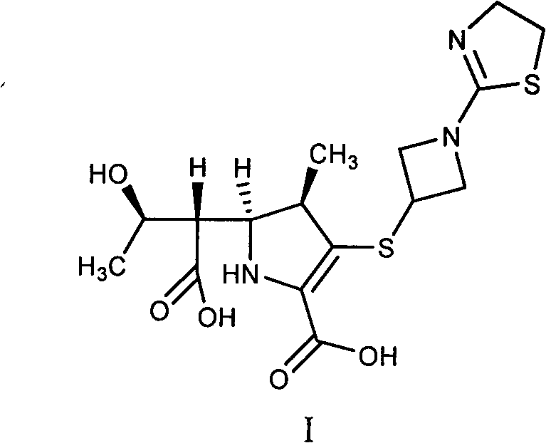 Structure of Tebipenem Impurity I (Formula I) resulting from beta-lactam ring hydrolysis