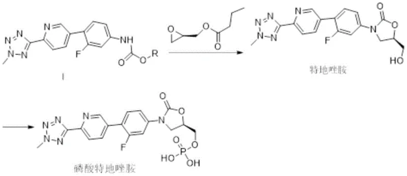Downstream conversion of Tedizolid to Tedizolid Phosphate via phosphorylation