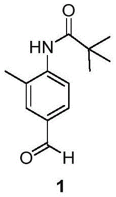 Chemical structure of N-(4-formyl-2-methylphenyl)trimethylacetamide, a key Telmisartan intermediate