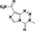 Chemical structure of Temozolomide highlighting the imidazotetrazine ring system susceptible to hydrolysis