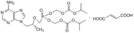 Chemical structures of Tenofovir Disoproxil Fumarate (I) and Tenofovir (II)