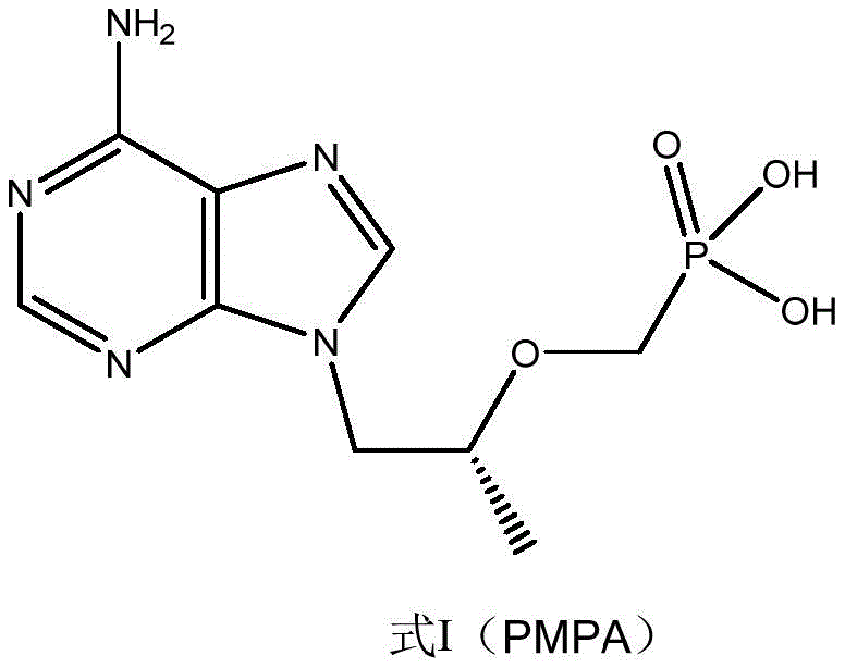 Chemical structure of Tenofovir (PMPA) Formula I