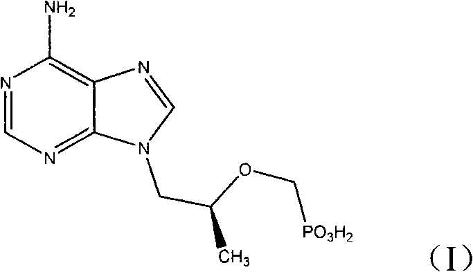 Chemical structure of Tenofovir showing the phosphonate side chain