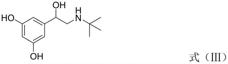 Chemical structure of Terbutaline base (Formula III) before salification