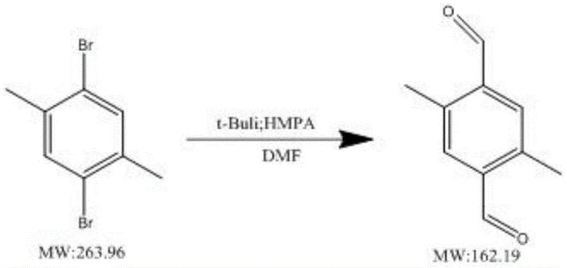 Synthesis of 2,5-dimethyl-1,4-terephthalaldehyde showing high yield conversion
