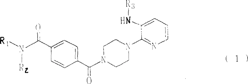 General chemical structure of novel terephthalamide derivatives formula I showing variable R groups