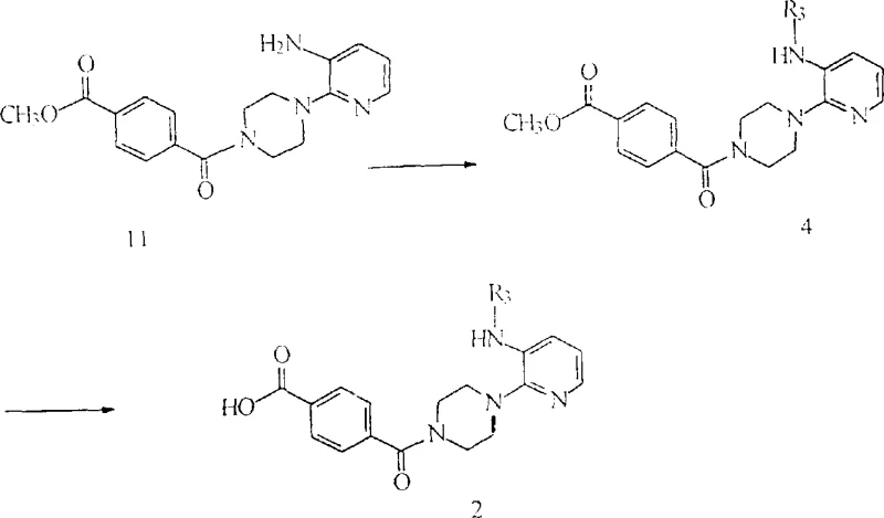 Reaction scheme 4 detailing the synthesis of pyridyl-piperazine precursors