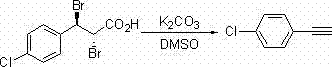 Synthesis of p-chlorophenylacetylene using potassium carbonate in DMSO