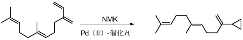Conventional Pd(II) catalyzed cyclopropanation of terminal isoprene showing complex two-phase requirements