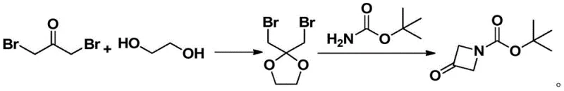 Novel two-step synthesis route for tert-butyl 3-oxazetidine-1-carboxylate avoiding Pd/C