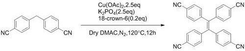 High-yield synthesis of tetrakis(4-cyanophenyl)ethylene showcasing commercial viability