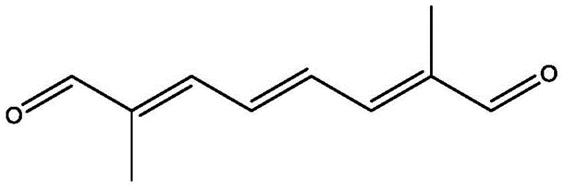 Chemical structure of dodecenal, a key carotenoid intermediate synthesized using the described tetraalkoxy-butene precursor