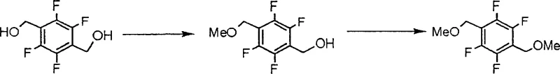 Novel selective monomethylation route using 2,3,5,6-tetrafluoro-1,4-benzenedimethanol and dimethyl sulfate