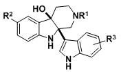 General chemical structure of tetrahydro-beta-carboline indole derivatives showing variable R groups