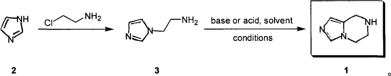 General reaction scheme showing the two-step synthesis from imidazole to the final fused ring system