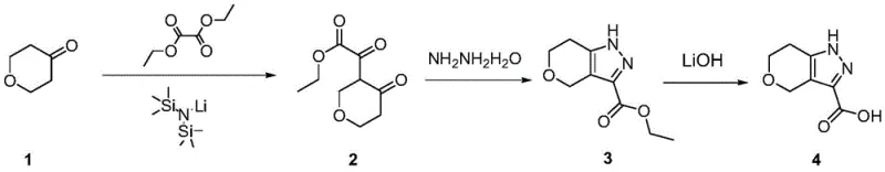 Novel three-step synthesis route using LiHMDS and hydrazine hydrate for high yield