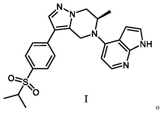 Synthesis scheme of tetrahydropyrazolopiperazine compound I showing multi-step reaction route