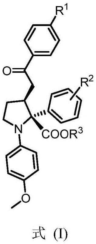General chemical structure of tetrahydropyrrole derivatives Formula I showing variable substituents R1, R2, and R3