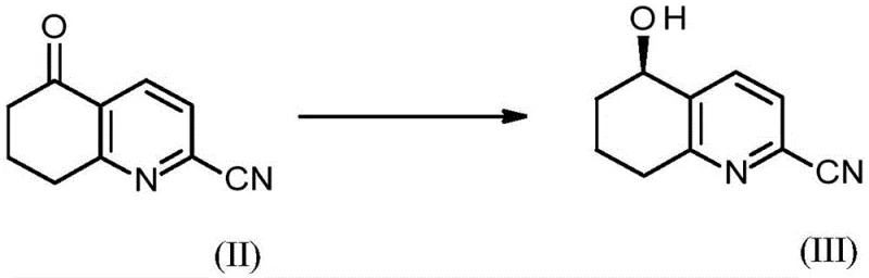 Enantioselective reduction reaction scheme converting ketone Formula II to chiral alcohol Formula III