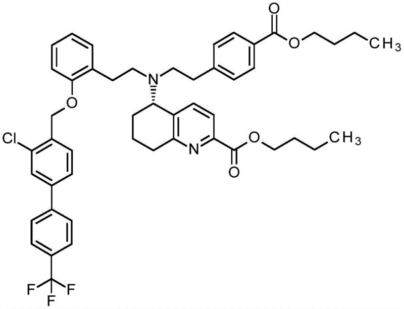 Chemical structure of the target tetrahydroquinoline butyl ester intermediate Formula XII
