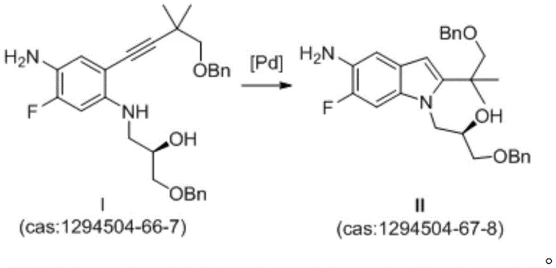 Prior art synthetic route using Palladium catalyst showing limitations