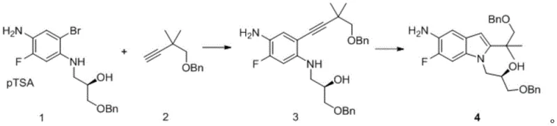 Specific preferred embodiment reaction scheme showing high yield and purity